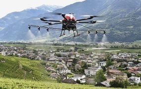 Drones vervangen spuithelikopters in de landbouw