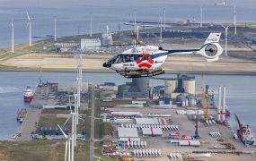 Helihaven Eemshaven in Groningen Seaport in gebruik